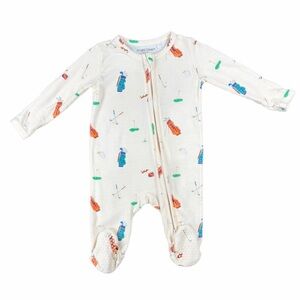 ANGEL DEAR Baby Golf Print Bamboo 2 Way Zip Footie - 0-3M